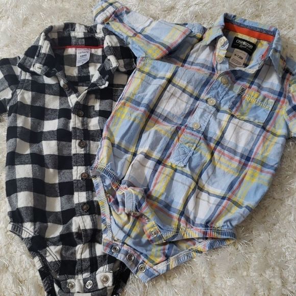 OshKosh B'gosh Other - 2 baby boy long sleeve collared onesies!